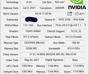 GPU-Z- Screenshots of Nvidia GeForce RTX 3080 Ti via Ginjfo