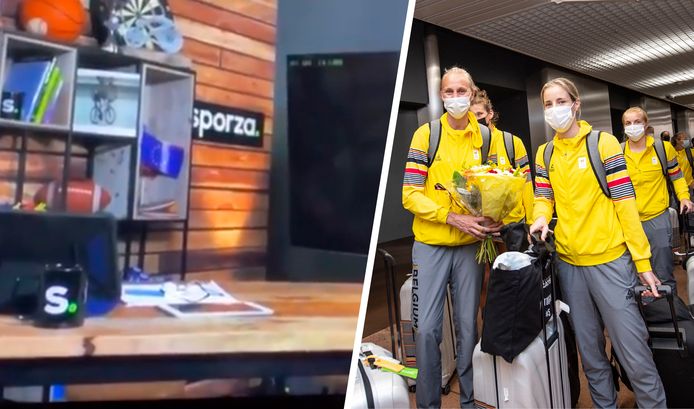 On the left is a clip from the live broadcast of Sporza, on the right is the Belgian cats of Zaventem.