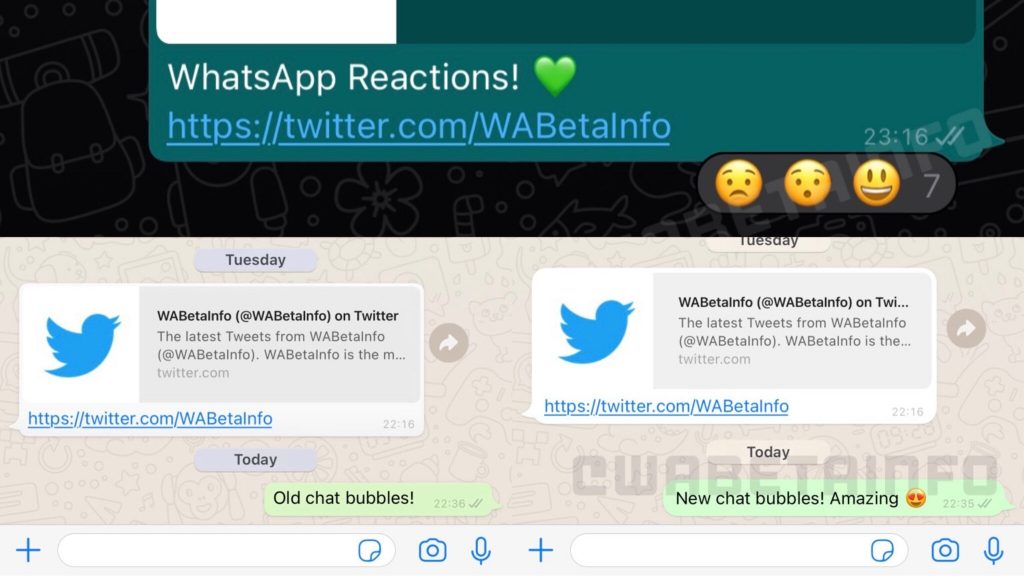 WhatsApp Revamped: Pull Round Text & Emoji Reactions