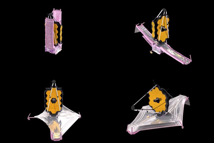 NASA animation of various parts of the upcoming James Webb Space Telescope.
