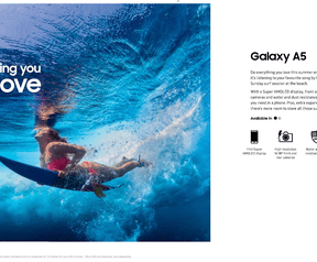 Samsung waterproofing ad in Australia