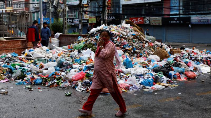 Kathmandu residents and tourists are annoyed by piles of smelly garbage