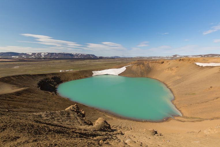 Lake Myvatn in the crater of the volcano in northern Iceland.  Image Arterra / Universal Images Group v