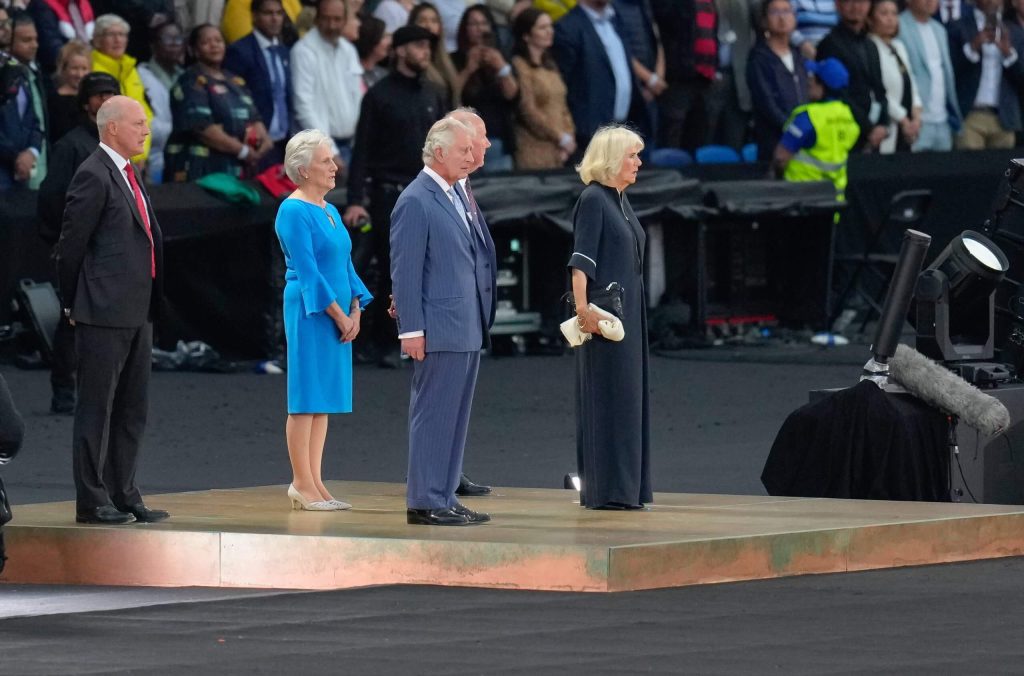 Prince Charles delivers a speech at the opening ceremony of the Commonwealth Games