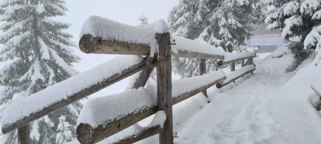 The first large-scale snowfall in the Alps
