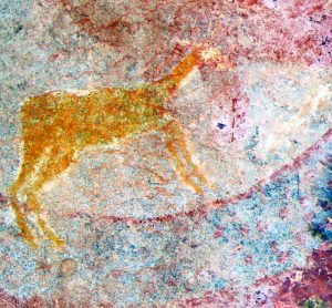 The art of the cave depicts an extinct animal 280 million years ago