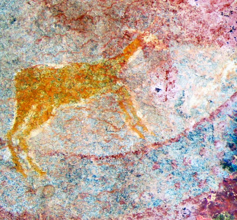 The art of the cave depicts an extinct animal 280 million years ago